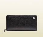 Gucci betty black leather zip around wallet 309705