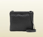 Gucci black guccissima leather messenger bag 201446 BNX1G 1000 201446
