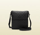 Gucci black guccissima leather messenger bag 223666 BNX1G 1000 223666