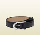 Gucci black leather belt 353340 BGH0N 1000 353340