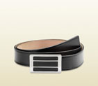 Gucci black leather belt with rectangular buckle 256078 A490N 1000 256078