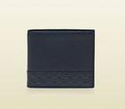 Gucci blue leather bi-fold wallet 256408 A8WQN 4009 256408