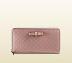 Gucci bow microguccissima leather zip around wallet 388680