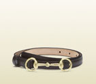 Gucci brown leather belt with horsebit buckle 282349 BGH0G 2140 282349