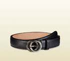 Gucci leather belt with contrast interlocking G buckle 295704 CAO0N 1000 295704