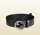 Gucci leather belt with interlocking G buckle 368186 BGH0N 1000 368186