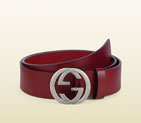 Gucci leather belt with interlocking G buckle 368186 BGH0N 6148 368186
