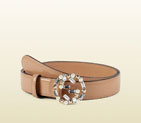 Gucci leather belt with pearl and crystal interlocking G buckle 388989 DKE1G 2772 388989