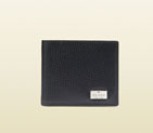 Gucci metal tag leather bi-fold wallet 352275 CAO0N 1000 352275