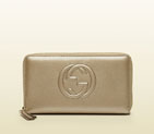 Gucci soho metallic leather zip around wallet 308280