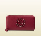 Gucci soho studded leather zip around wallet 308004
