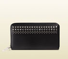 Gucci studded leather zip around wallet 387456 AP0QN 1000 387456