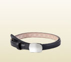 Gucci thin leather belt with plaque buckle 388993 AP00N 1000 388993