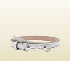 Gucci white leather belt with horsebit buckle 282349 AIY0N 9014 282349