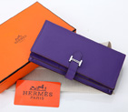 Hermes Bearn Japonaise Bi-Fold Wallet Original Saffiano Leather A208 Purple A208