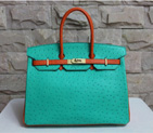 Hermes Birkin 35CM Ostrich leather Gold hardware H35 Green&Orange H35