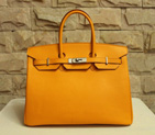 Hermes Birkin 35CM Calf Leather Bag H35 Light Orange with Gold hardware H35