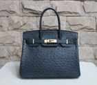 Hermes Birkin 35CM Tote Bag Ostrich Leather Black with Gold hardware H35