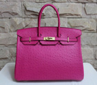 Hermes Birkin 35CM Tote Bag Ostrich Leather Rose with Gold hardware H35