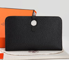 Hermes Dogon Combined Wallet Original Clemence leather A508 Black A508