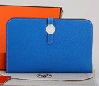 Hermes Dogon Combined Wallet Original Clemence leather A508 Blue A508
