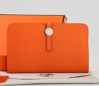 Hermes Dogon Combined Wallet Original Clemence leather A508 Orange A508