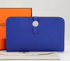 Hermes Dogon Combined Wallet Original Clemence leather A508 RoyalBlue A508