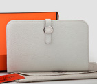 Hermes Dogon Combined Wallet Original Clemence leather A508 White A508