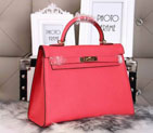 Hermes Kelly 32cm Shoulder Bags Grained Leather Light Red K32
