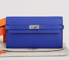 Hermes Kelly Original Clemence Leather Bi-Fold Wallet A708 RoyalBlue A708