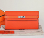 Hermes Kelly Original Saffiano Leather Bi-Fold Wallet A708 Orange A708