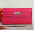Hermes Kelly Original Saffiano Leather Bi-Fold Wallet A708 Peach A708