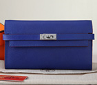 Hermes Kelly Original Saffiano Leather Bi-Fold Wallet A708 RoyalBlue A708