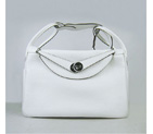 Hermes Lindy 30CM Havanne Shoulder Bag White H1057