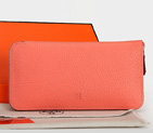 Hermes Zipper Wallet Original Clemence Leather A309 Dark Pink A309