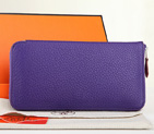 Hermes Zipper Wallet Original Clemence Leather A309 Purple A309