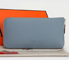 Hermes Zipper Wallet Original Clemence Leather A309 Sky Blue A309