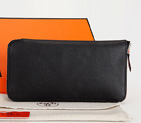 Hermes Zipper Wallet Original Saffiano Leather A309 Black A309