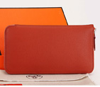 Hermes Zipper Wallet Original Saffiano Leather A309 Red-brown A309