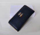 Hot Style Chanel CC Logo Long Zippy Wallet 0820 in Blue 0820