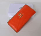 Hot Style Chanel CC Logo Long Zippy Wallet 0820 in Orange 0820