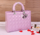 Lady Dior Bag Medium Bag D1667 Taro Purple Patent Leather Silver D1667