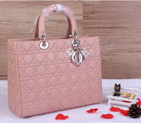 Lady Dior Bag Medium Bag Sheepskin Leather D1667 Cherry pink D1667