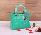 Lady Dior Bag Patent leather D1655 AppleGreen with Silver D1655