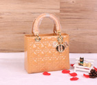 Lady Dior Bag Patent leather D1655 Apricot with Gold D1655