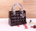 Lady Dior Bag Patent leather D1655 Pearly Claret with Silver D1655