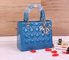 Lady Dior Bag Patent leather D1655 SkyBlue with Silver D1655
