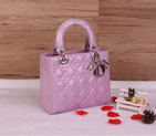 Lady Dior Bag Patent leather D1655 Taro Purple with Silver D1655