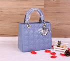 Lady Dior Bag Sheepskin Bag D1655 Lavender with Silver D1655