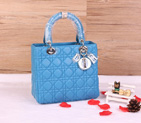 Lady Dior Bag Sheepskin Bag D1655 LightBlue with Silver D1655